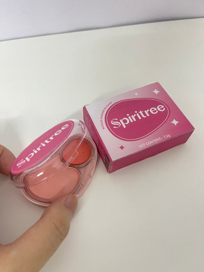 【Spiritree Bicolor Powder Blusher】——Versatile Cheek Color for Daily Glow