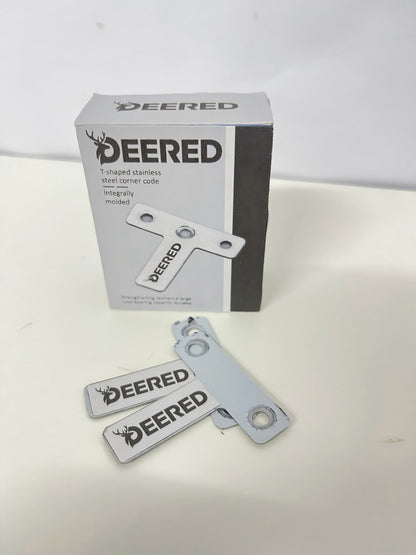 DEERED T-Shaped Stainless Steel Angle Bracket One-Piece Molding Strong Reinforcement Durable Support Accessory for Furniture/Cabinets