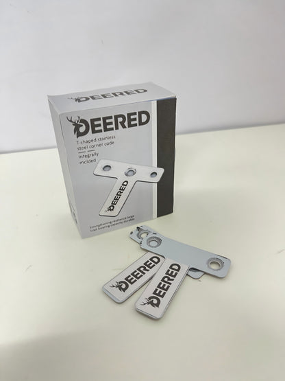 DEERED T-Shaped Stainless Steel Angle Bracket One-Piece Molding Strong Reinforcement Durable Support Accessory for Furniture/Cabinets