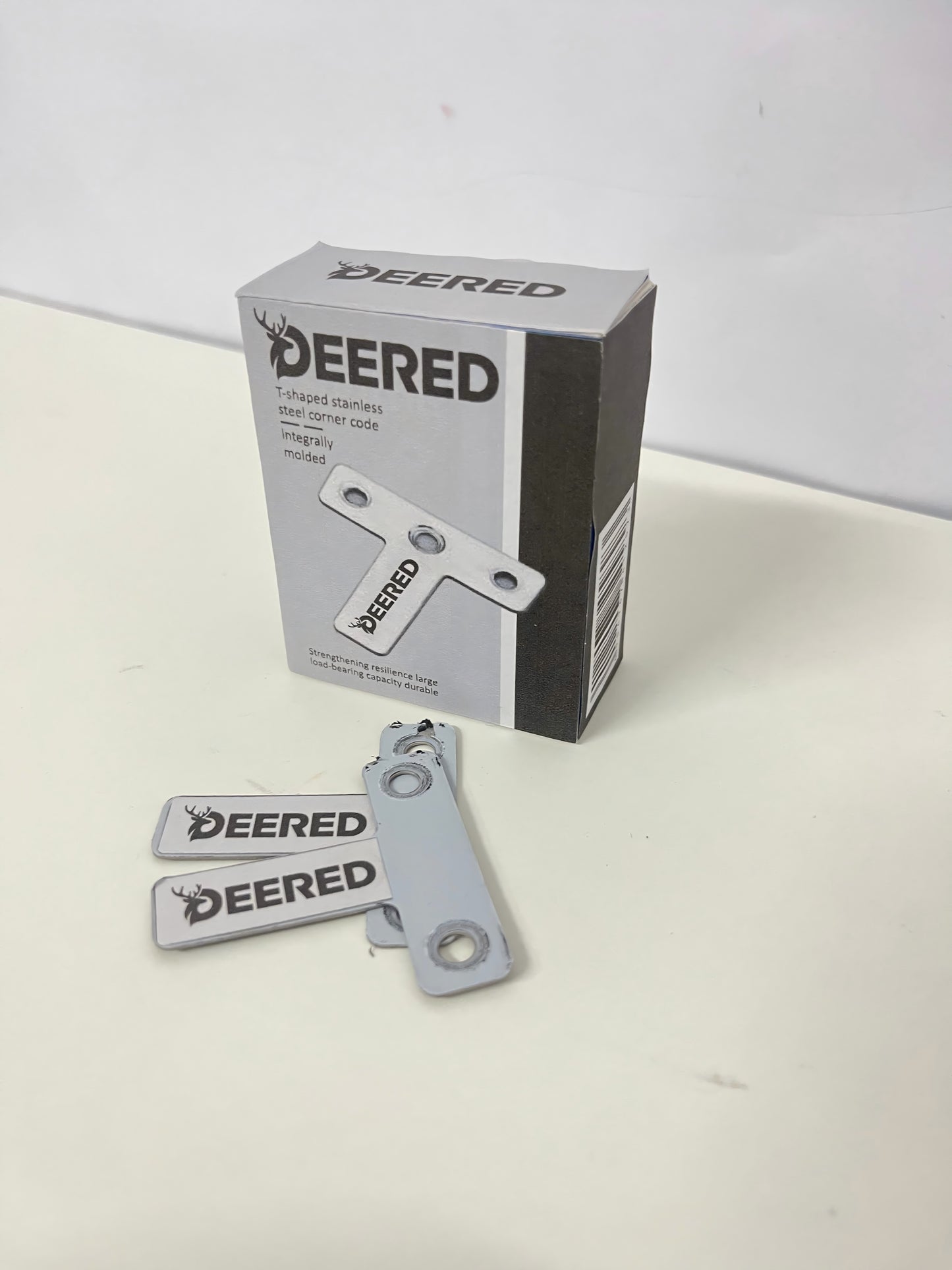 DEERED T-Shaped Stainless Steel Angle Bracket One-Piece Molding Strong Reinforcement Durable Support Accessory for Furniture/Cabinets