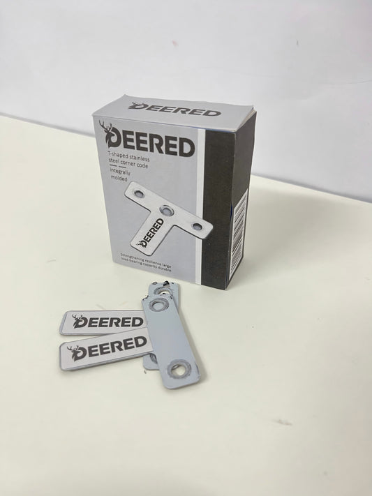 DEERED T-Shaped Stainless Steel Angle Bracket One-Piece Molding Strong Reinforcement Durable Support Accessory for Furniture/Cabinets
