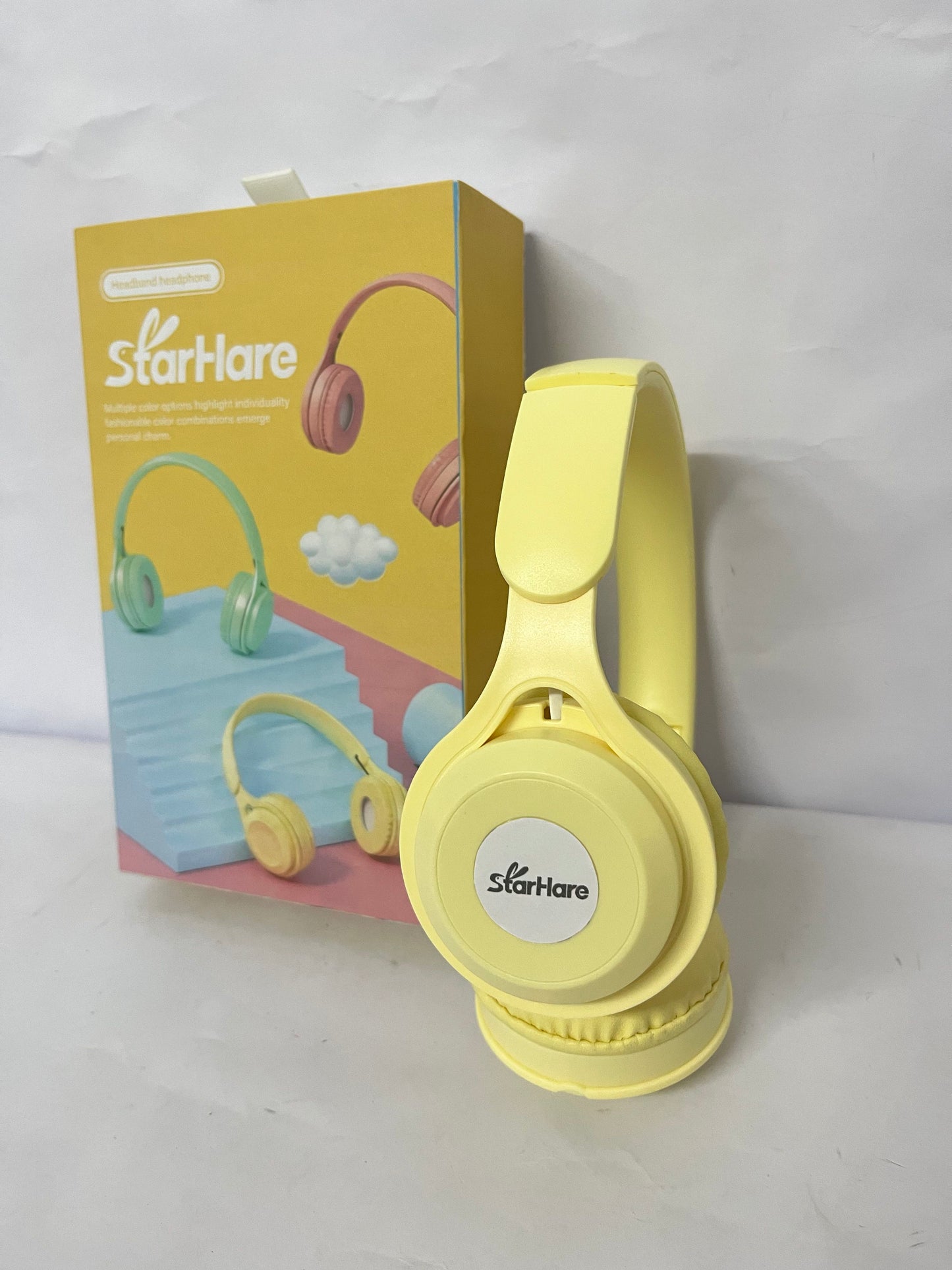 StarHare Upgraded Hybrid Noise Cancelling Headphones with Transparent Modes Wireless Bluetooth with Mic Deep Bass Soft-Earpads Hi-Fi Audio Comfortable Fit Long Playtime for Home Office Travel Over Ear Yellow
