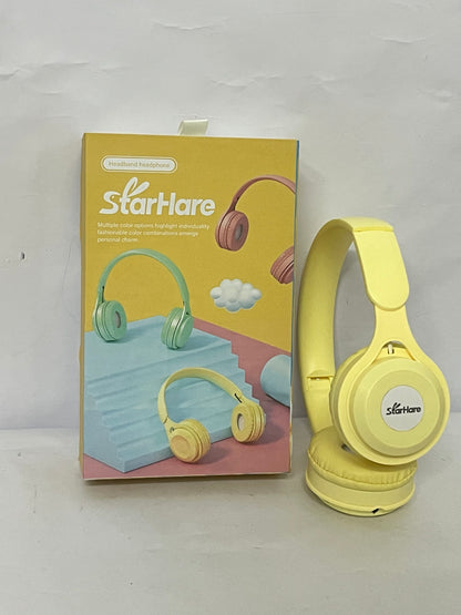StarHare Upgraded Hybrid Noise Cancelling Headphones with Transparent Modes Wireless Bluetooth with Mic Deep Bass Soft-Earpads Hi-Fi Audio Comfortable Fit Long Playtime for Home Office Travel Over Ear Yellow
