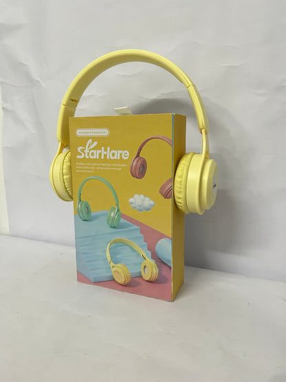 StarHare Upgraded Hybrid Noise Cancelling Headphones with Transparent Modes Wireless Bluetooth with Mic Deep Bass Soft-Earpads Hi-Fi Audio Comfortable Fit Long Playtime for Home Office Travel Over Ear Yellow