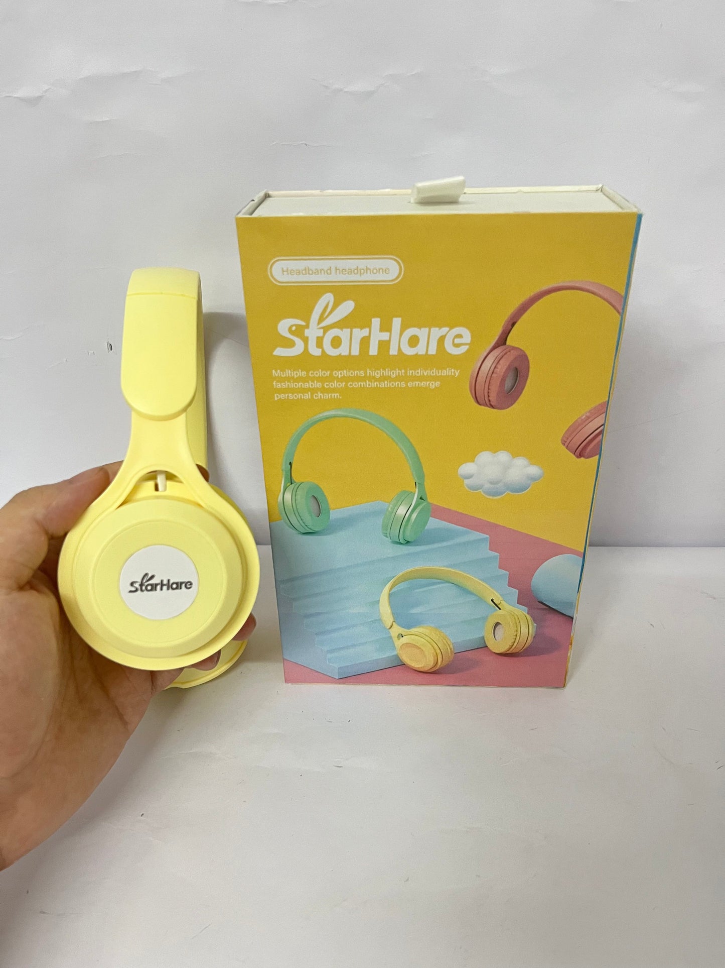 StarHare Upgraded Hybrid Noise Cancelling Headphones with Transparent Modes Wireless Bluetooth with Mic Deep Bass Soft-Earpads Hi-Fi Audio Comfortable Fit Long Playtime for Home Office Travel Over Ear Yellow