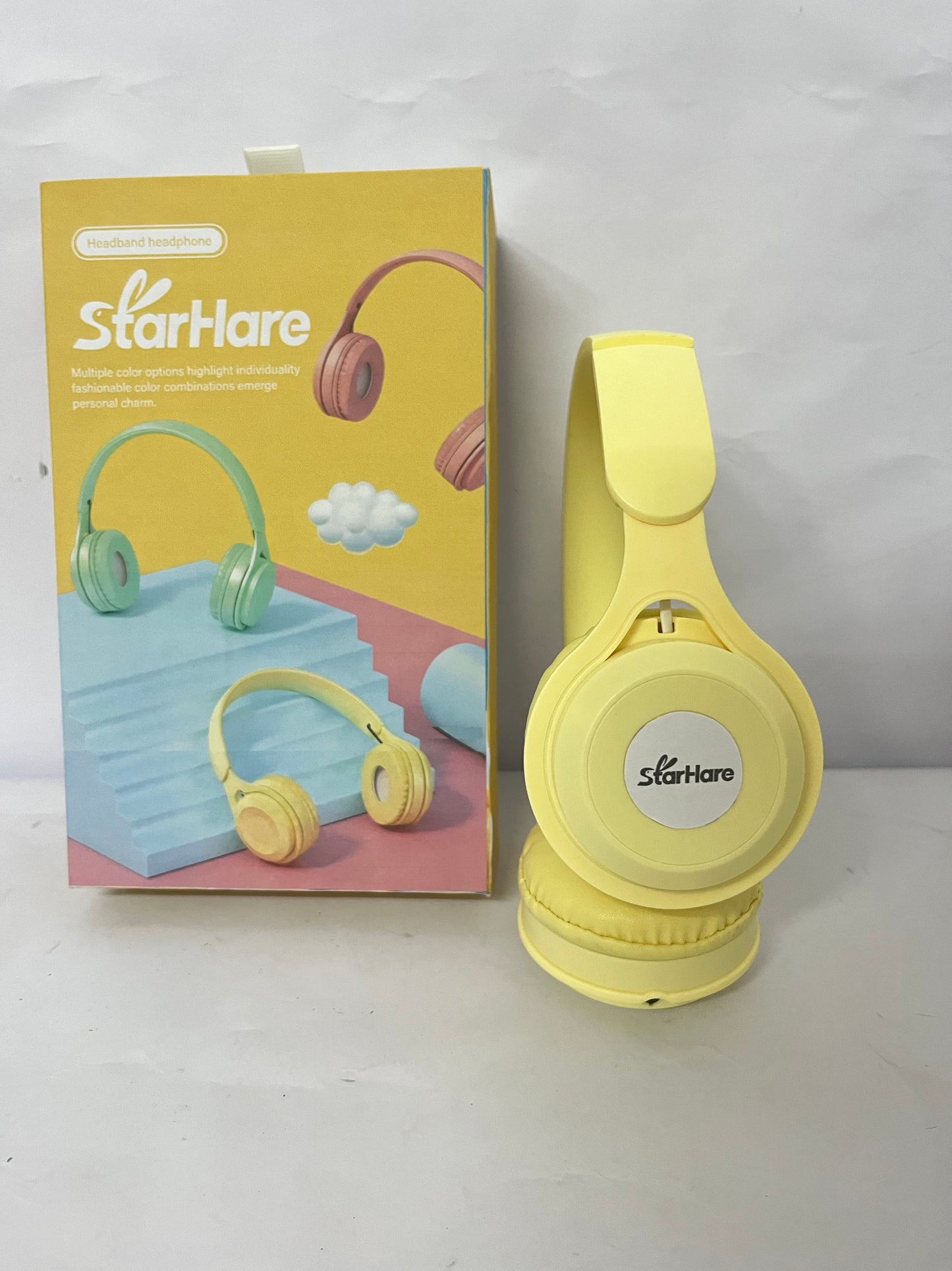 StarHare Upgraded Hybrid Noise Cancelling Headphones with Transparent Modes Wireless Bluetooth with Mic Deep Bass Soft-Earpads Hi-Fi Audio Comfortable Fit Long Playtime for Home Office Travel Over Ear Yellow