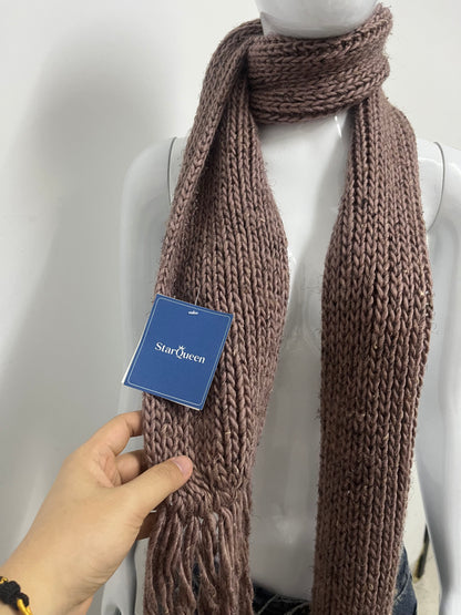 [StarQueen Scarfs]-Chunky Knit Scarf - Winter Warm Fringed