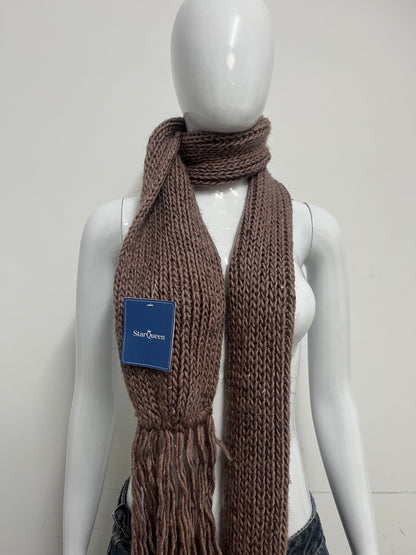 [StarQueen Scarfs]-Chunky Knit Scarf - Winter Warm Fringed