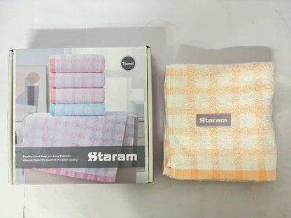 Staram Healthy Plaid Towel Gift Set, Skin-Friendly Absorbent Multi-Color Towels for Face & Hand, Ideal for Home Use & Gifting