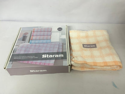Staram Healthy Plaid Towel Gift Set, Skin-Friendly Absorbent Multi-Color Towels for Face & Hand, Ideal for Home Use & Gifting