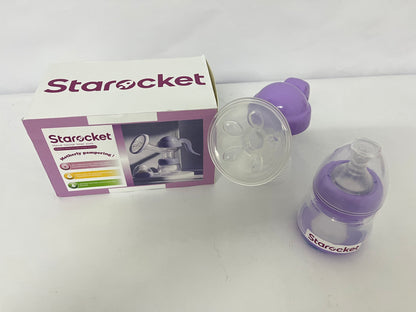 Starocket Manual Breast Pump, Hand Pump with Comfortable Flange, Includes 5oz Baby Bottle with Slow Flow Nipple, Breastfeeding Essentials