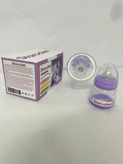 Starocket Manual Breast Pump, Hand Pump with Comfortable Flange, Includes 5oz Baby Bottle with Slow Flow Nipple, Breastfeeding Essentials