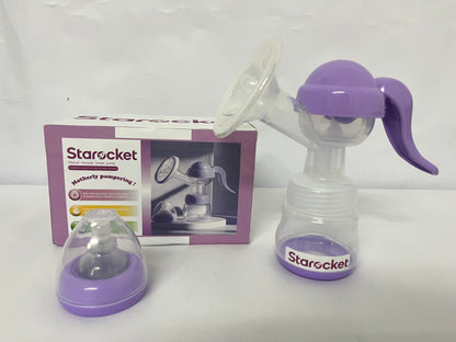 Starocket Manual Breast Pump, Hand Pump with Comfortable Flange, Includes 5oz Baby Bottle with Slow Flow Nipple, Breastfeeding Essentials