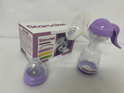 Starocket Manual Breast Pump, Hand Pump with Comfortable Flange, Includes 5oz Baby Bottle with Slow Flow Nipple, Breastfeeding Essentials