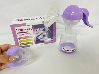 Starocket Manual Breast Pump, Hand Pump with Comfortable Flange, Includes 5oz Baby Bottle with Slow Flow Nipple, Breastfeeding Essentials