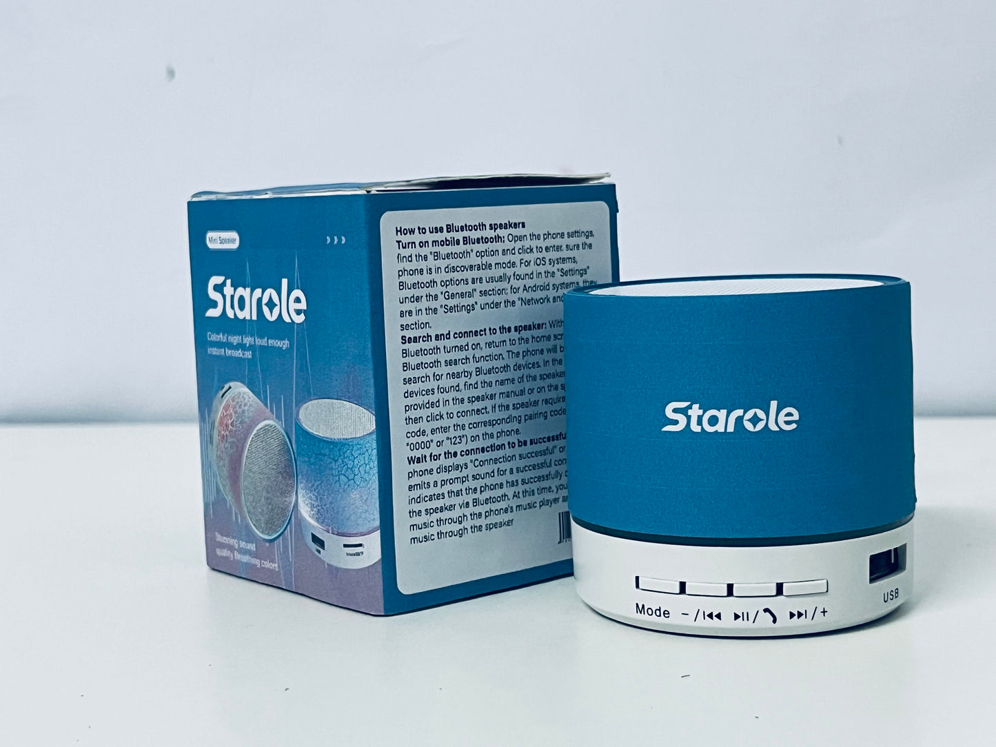 Starole Mini Bluetooth Speaker with Colorful Breathing Light, Stunning Sound Quality, Portable Wireless Speaker for Home & Outdoor, Your Perfect Audio & Ambiance Companion