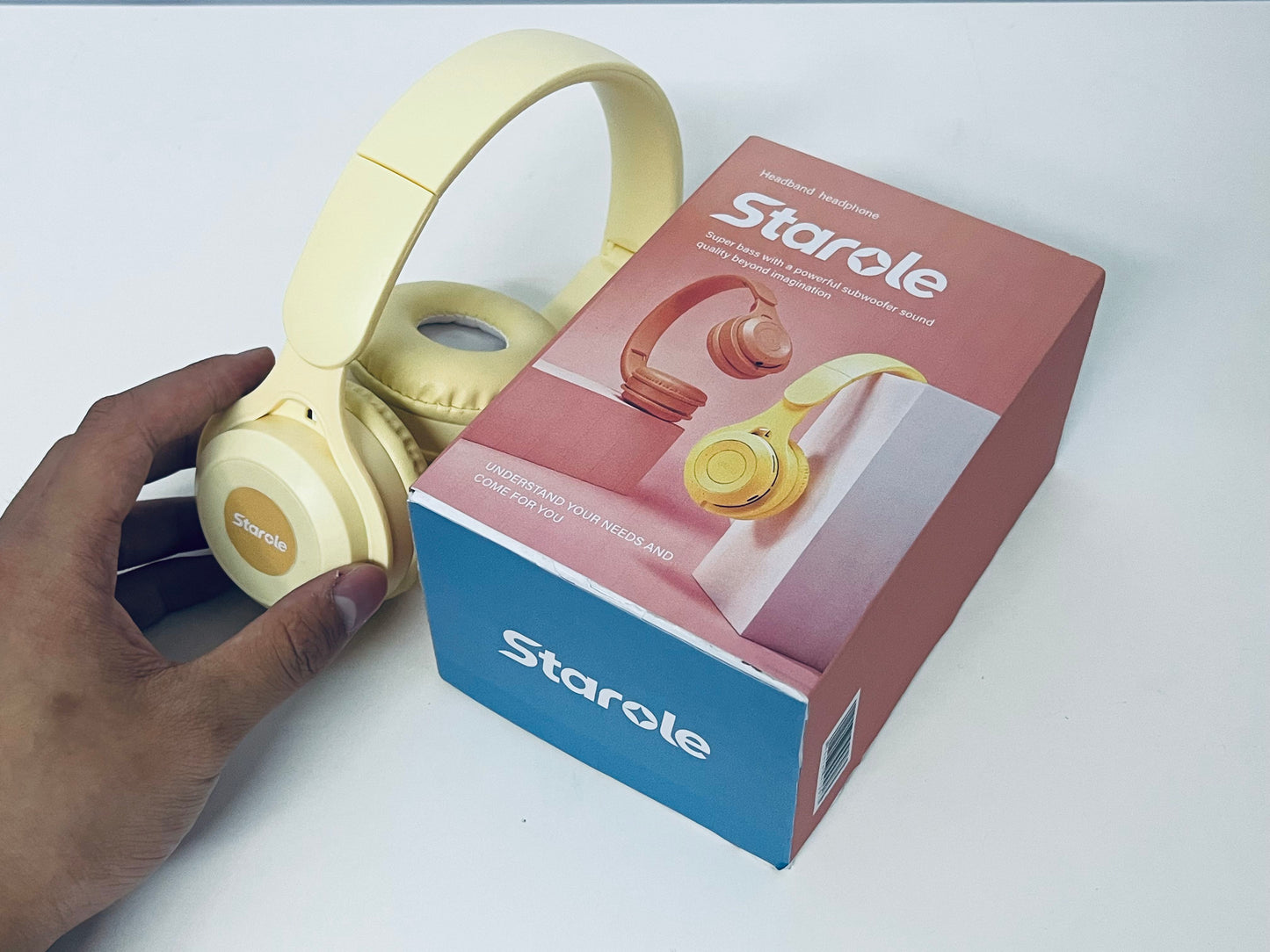 Starole Wireless Active Noise Canceling Headphones - HiFi Stereo Long Battery Life Earbuds for Sports & Commuting (Compatible with iOS/Android)