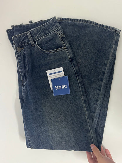 Startist Vintage Washed High-Waisted Straight-Leg Jeans - Create a Casual and Uninhibited Fashion Style