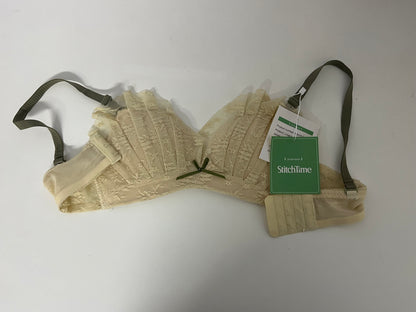 [StitchTime Bras]-Cream Lace Wireless Bra - French Triangle Cup Breathable Lingerie