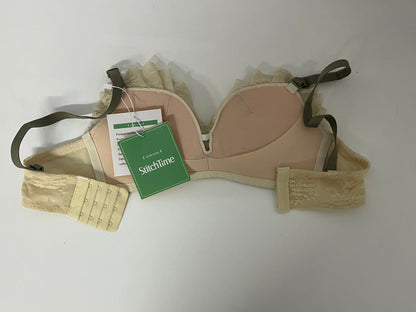 [StitchTime Bras]-Cream Lace Wireless Bra - French Triangle Cup Breathable Lingerie