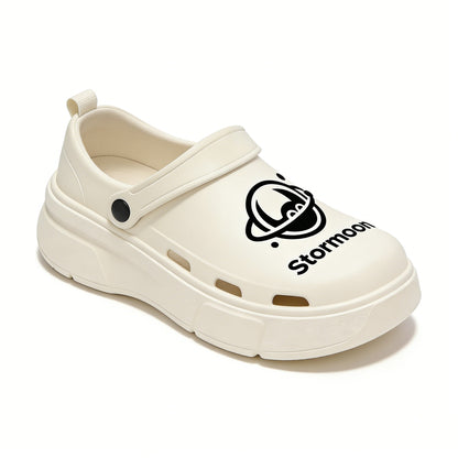 Stormoon Planet Devil Print Clog Shoes for Men Women, Platform Thick Sole Two-Way Wear Closed Toe Sandals, Breathable EVA Non-Slip Casual Slippers