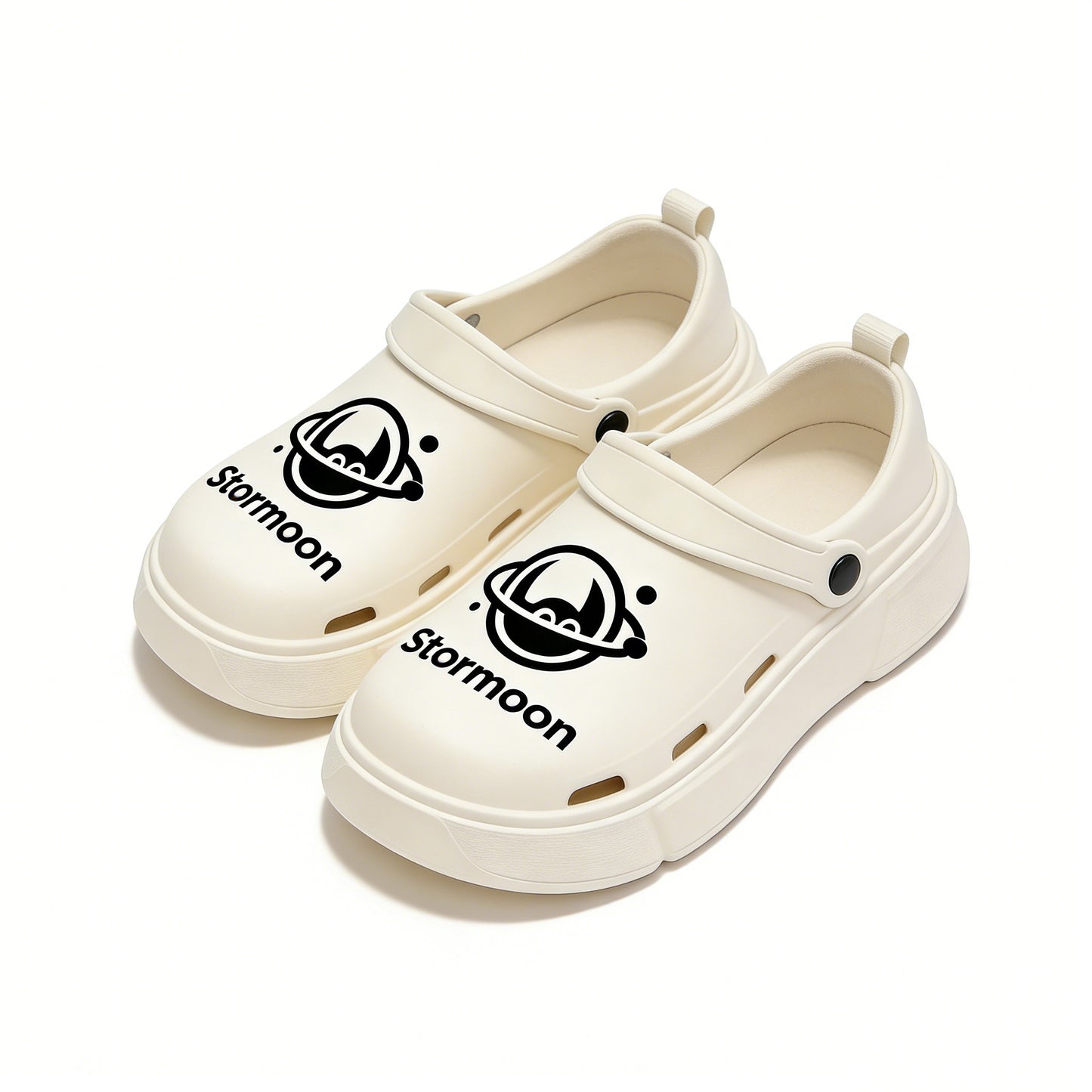 Stormoon Planet Devil Print Clog Shoes for Men Women, Platform Thick Sole Two-Way Wear Closed Toe Sandals, Breathable EVA Non-Slip Casual Slippers