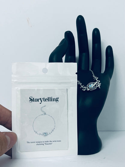 Storytelling Bracelet for Women, Rhinestone Decor Birthstone Bracelets for Women Fine Jewelry Birthday Valentine‘s’ Day Gifts for Her Mom Wife, Chain