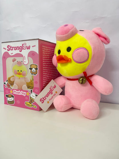 [Stronglow Stuffed toys]-Pink Pig Costume Duck Plush Toy - Cute Healing Comfort Doll