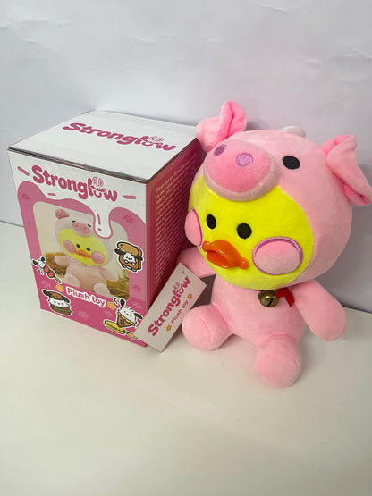[Stronglow Stuffed toys]-Pink Pig Costume Duck Plush Toy - Cute Healing Comfort Doll