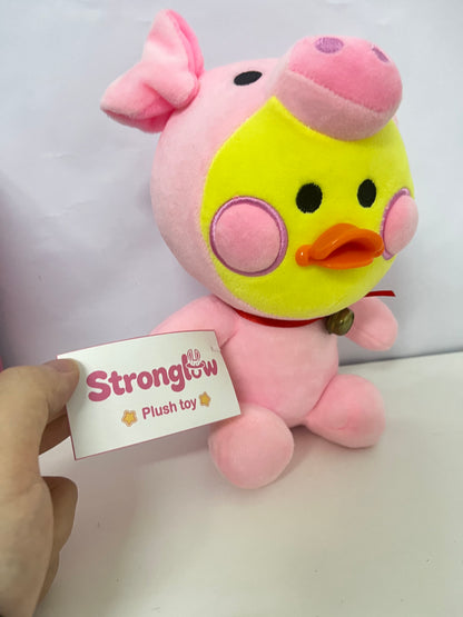 [Stronglow Stuffed toys]-Pink Pig Costume Duck Plush Toy - Cute Healing Comfort Doll
