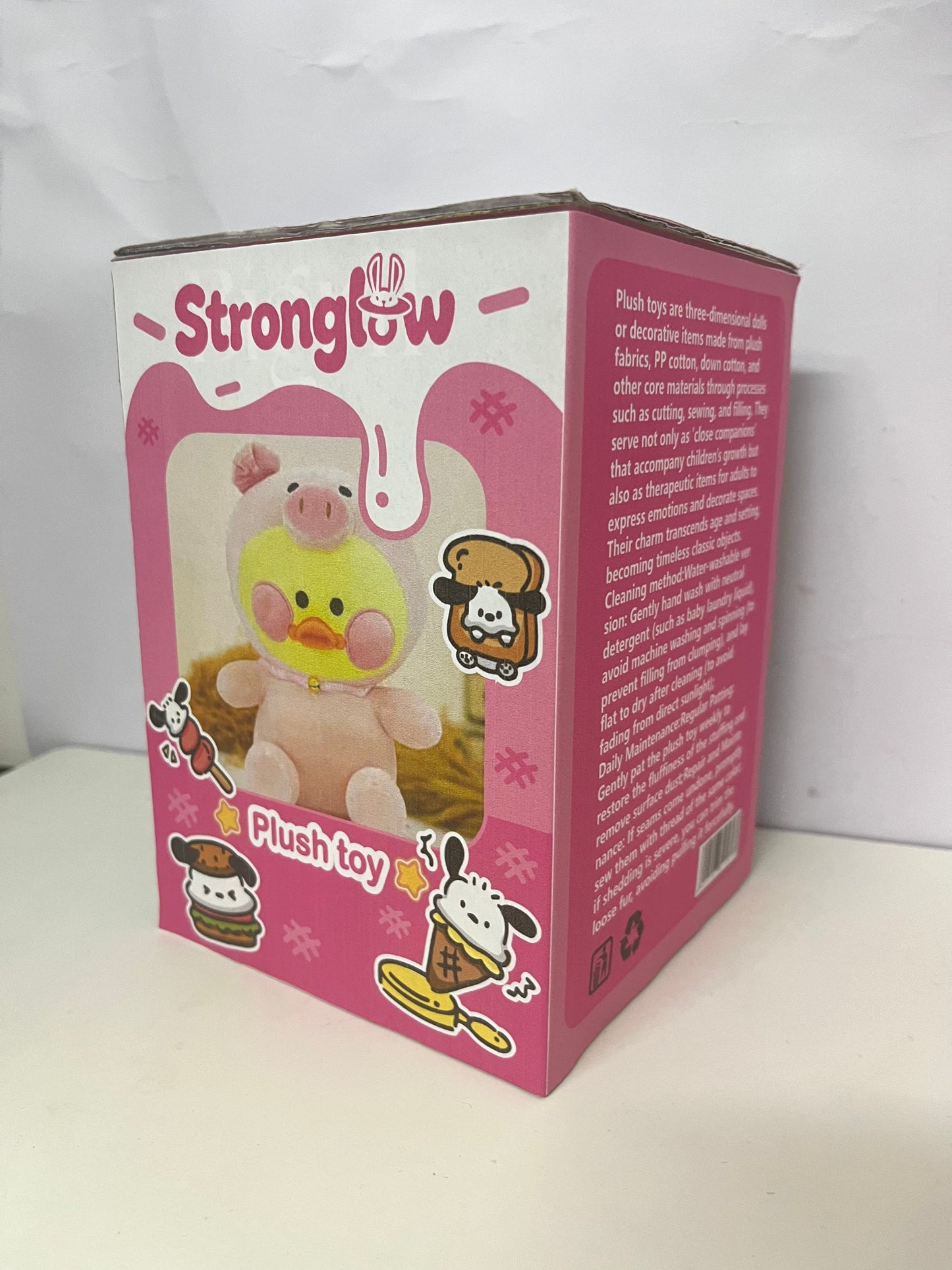 [Stronglow Stuffed toys]-Pink Pig Costume Duck Plush Toy - Cute Healing Comfort Doll