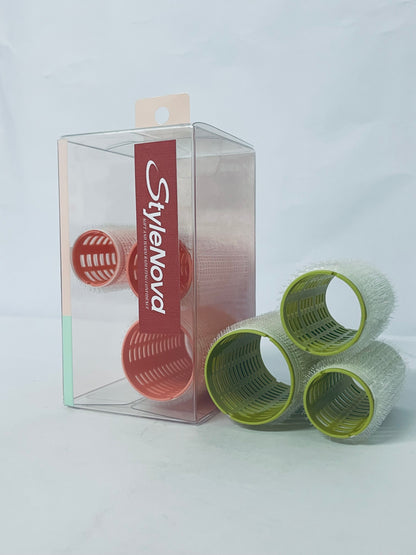 StyleNova Self grip hair roller set,Hair roller set 6 pcs,Salon hairdressing curlers,DIY Hair Styles, 3 Sizes Hair Rollers in 1 set