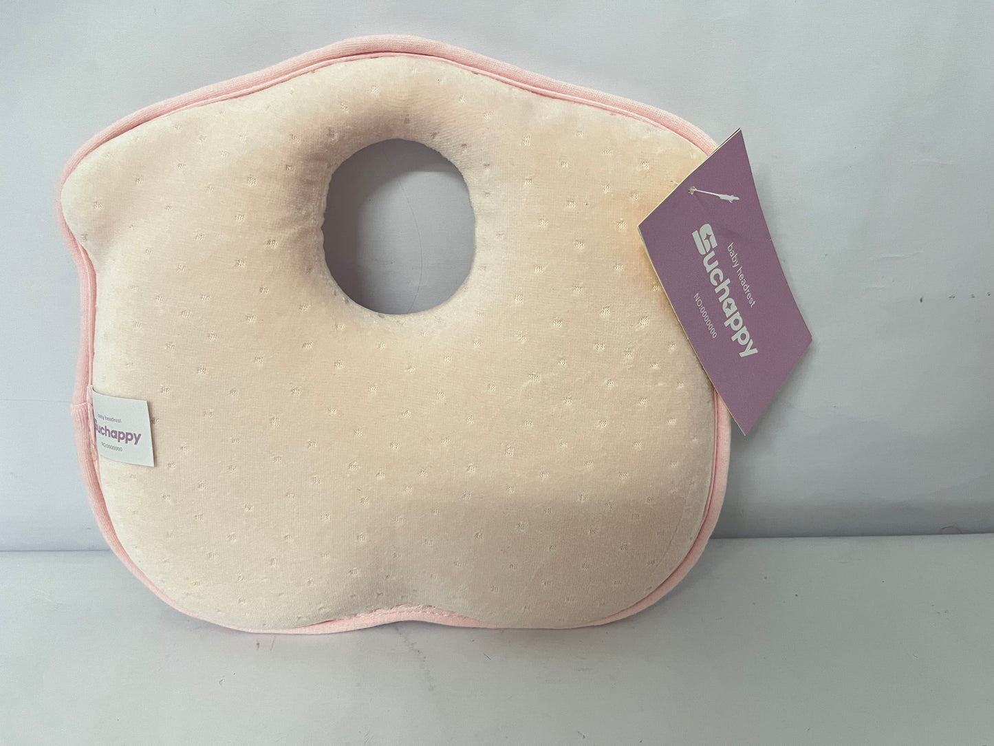 Suchappy Memory Foam Baby Pillow for Newborn Flat Head Baby Pillow Machine-Washable Neck Support Prevent Flat Head 100% Cotton