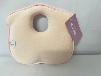 Suchappy Memory Foam Baby Pillow for Newborn Flat Head Baby Pillow Machine-Washable Neck Support Prevent Flat Head 100% Cotton