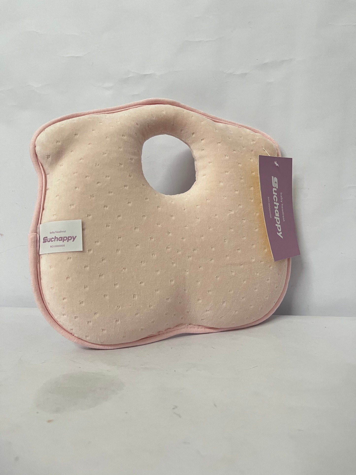 Suchappy Memory Foam Baby Pillow for Newborn Flat Head Baby Pillow Machine-Washable Neck Support Prevent Flat Head 100% Cotton