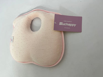 Suchappy Memory Foam Baby Pillow for Newborn Flat Head Baby Pillow Machine-Washable Neck Support Prevent Flat Head 100% Cotton