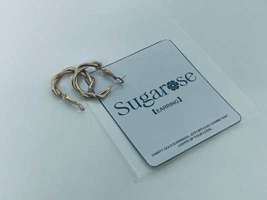 Sugarose Twisted Gold Hoop Earrings Exquisite & Minimalist Retro & Eye-Catching A Casual Interpretation of Ear Style