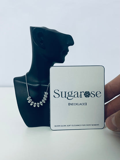 Sugarose Silver Glow Beaded Necklace Minimalist Texture Niche Design A Moment of Elegance Around the Neck
