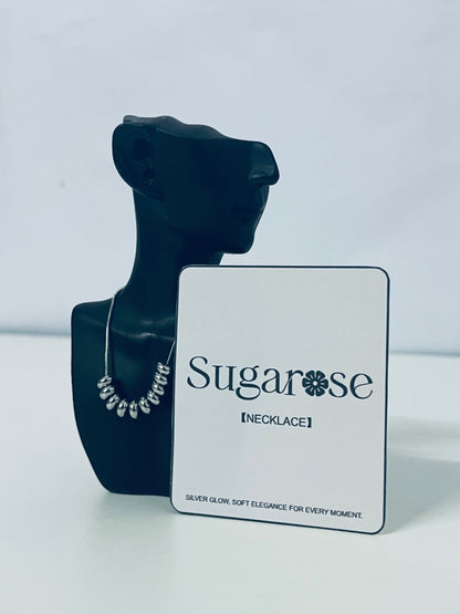 Sugarose Silver Glow Beaded Necklace Minimalist Texture Niche Design A Moment of Elegance Around the Neck