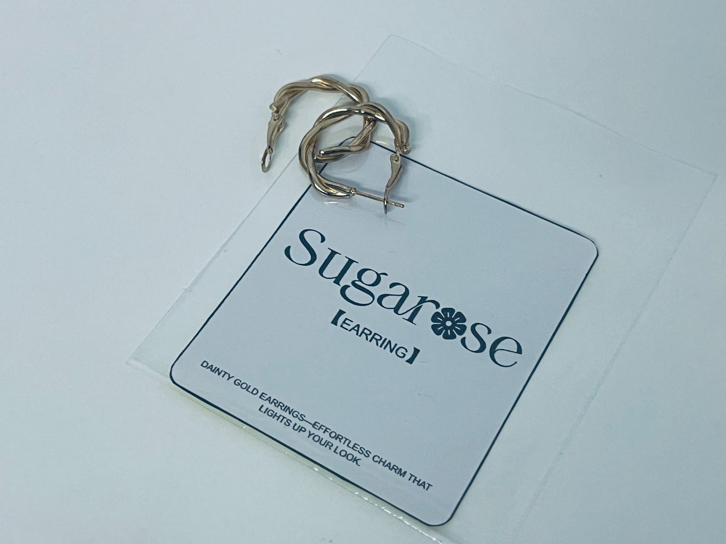 Sugarose Twisted Gold Hoop Earrings Exquisite & Minimalist Retro & Eye-Catching A Casual Interpretation of Ear Style