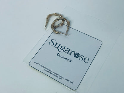 Sugarose Twisted Gold Hoop Earrings Exquisite & Minimalist Retro & Eye-Catching A Casual Interpretation of Ear Style