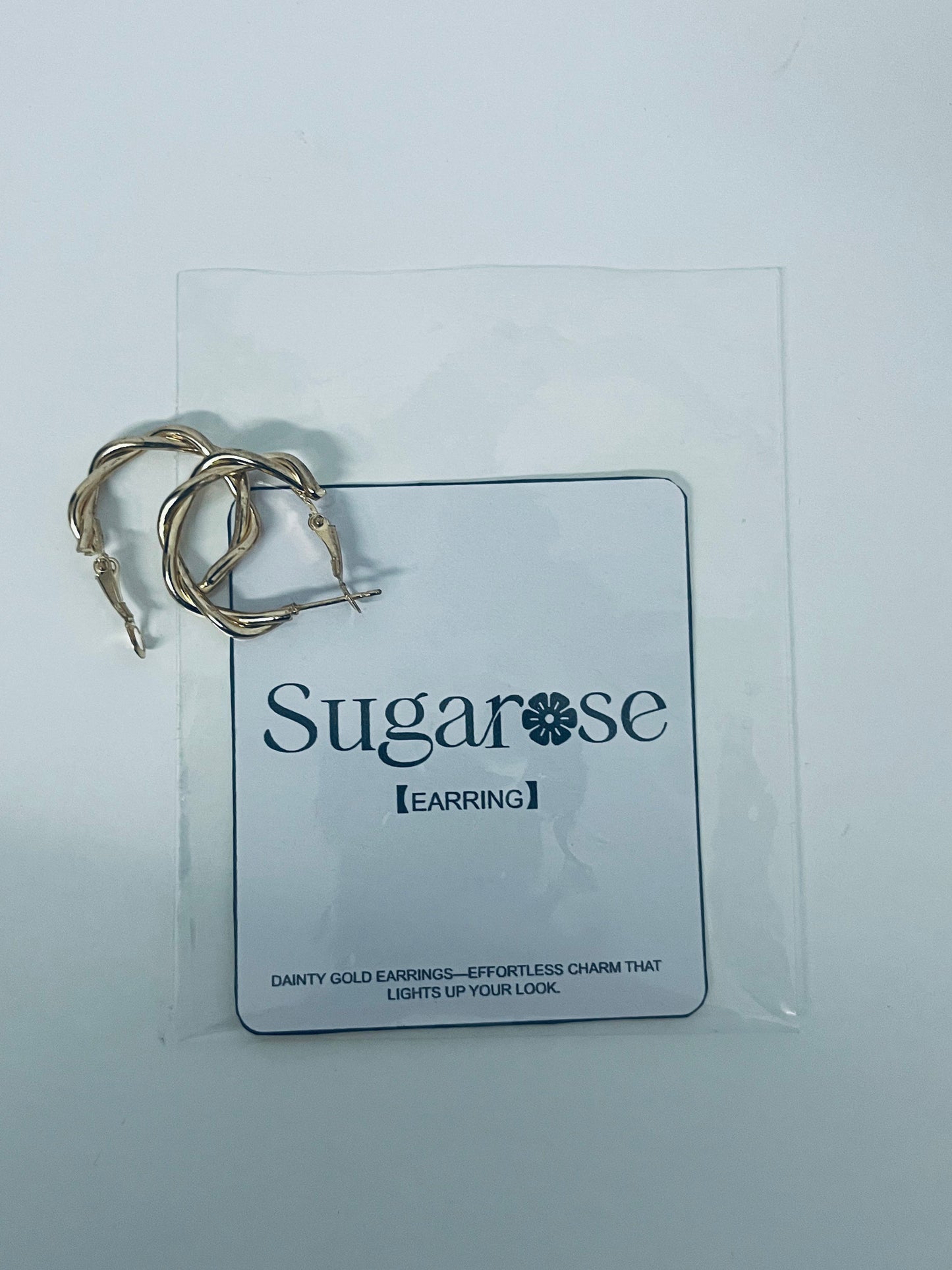 Sugarose Twisted Gold Hoop Earrings Exquisite & Minimalist Retro & Eye-Catching A Casual Interpretation of Ear Style