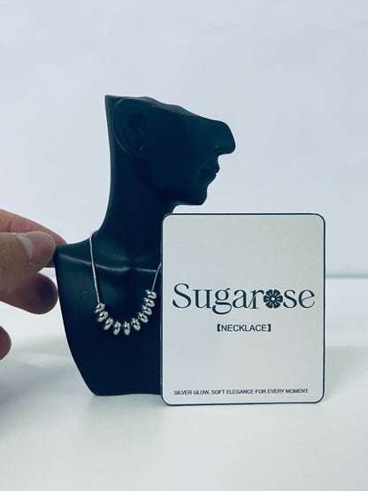 Sugarose Silver Glow Beaded Necklace Minimalist Texture Niche Design A Moment of Elegance Around the Neck