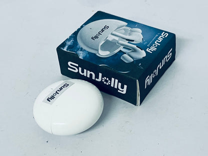 SunJolly True Wireless Earbuds, Bluetooth 5.3 Connection, Noise Cancelling, Waterproof, Touch Control, Charging Case, Premium Sound Quality, Comfortable Fit – White