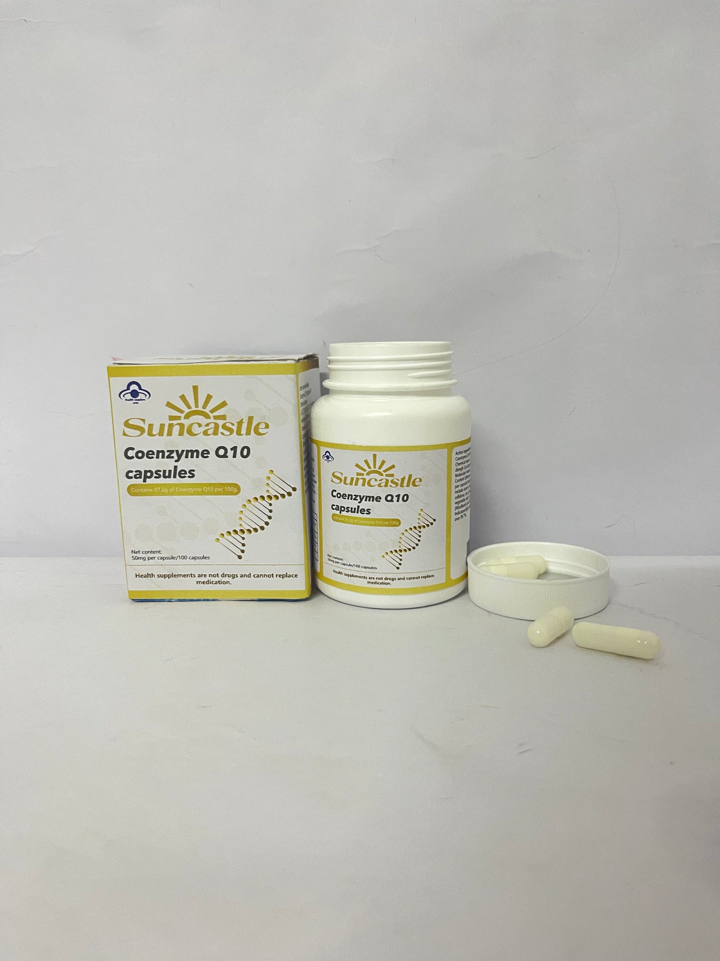Suncastle Dietary food supplements Health Coenzyme Q10 CoQ10 as Ubiquinone, Hypoallergenic Formula,Superior Absorption
