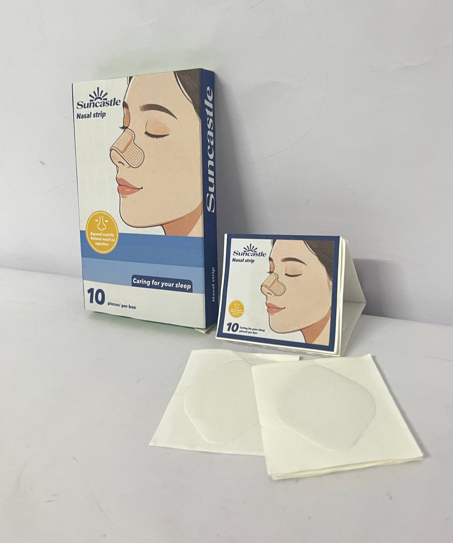 Suncastle Nasal Strips for Snoring ,Extra Strength Nose Strips for Breathing,Hypoallergenic Strong Nasal Strips Tape, Boost Oxygen Inhale, Improve Sleep Quality-Latex Free, Skin Safe Snoring Tape