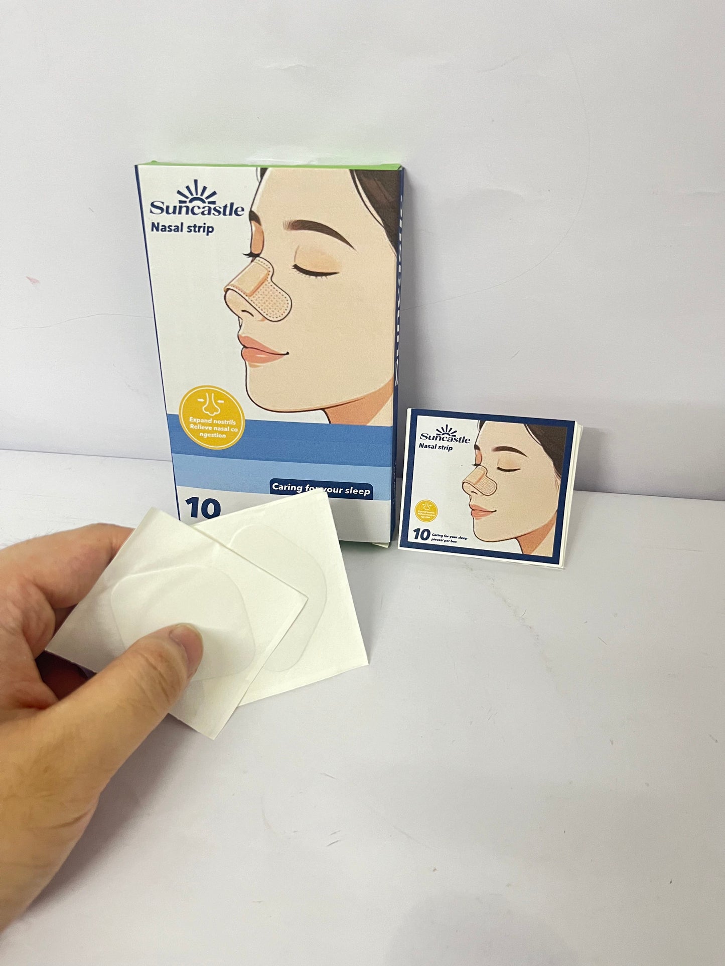 Suncastle Nasal Strips for Snoring ,Extra Strength Nose Strips for Breathing,Hypoallergenic Strong Nasal Strips Tape, Boost Oxygen Inhale, Improve Sleep Quality-Latex Free, Skin Safe Snoring Tape