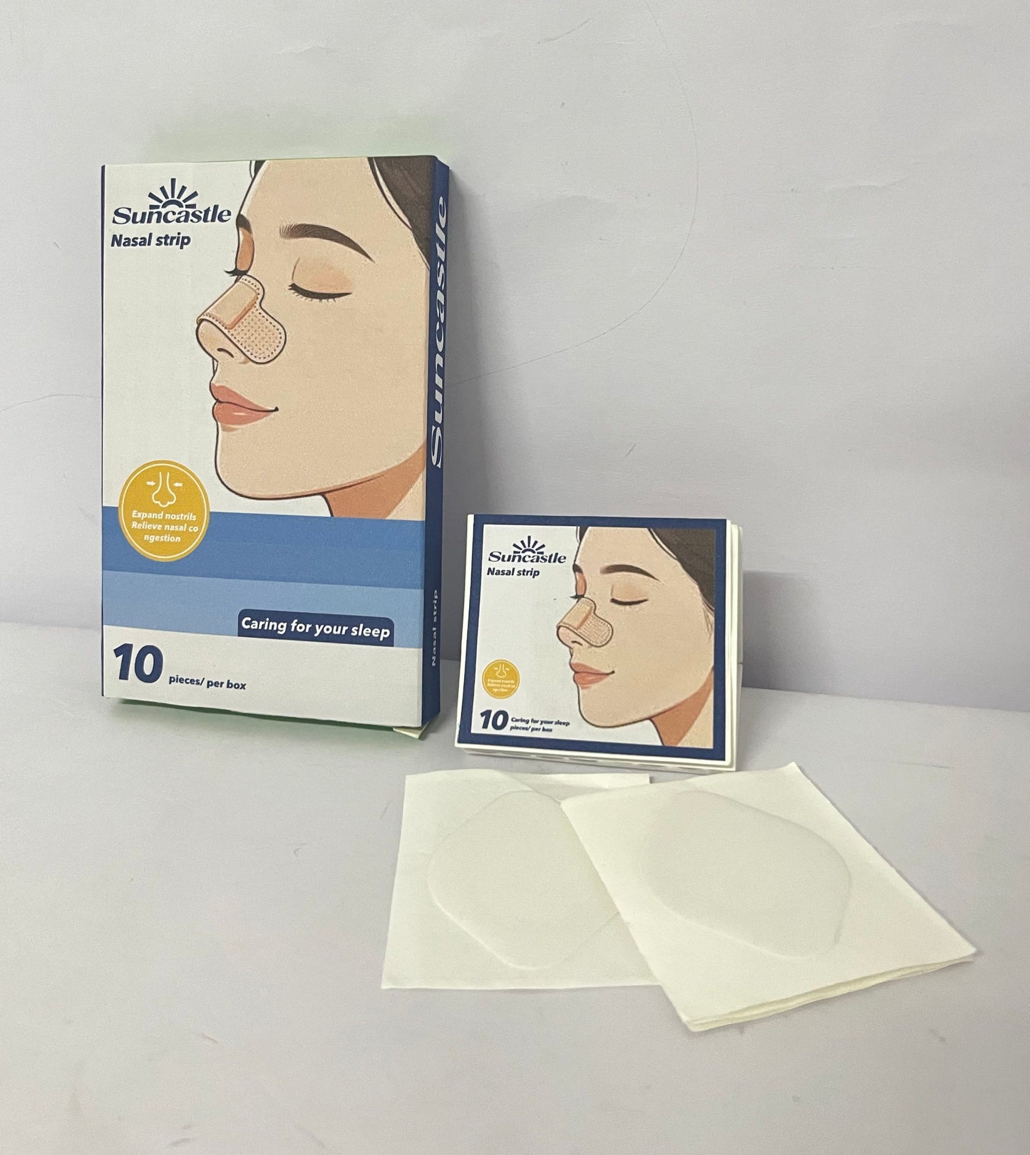 Suncastle Nasal Strips for Snoring ,Extra Strength Nose Strips for Breathing,Hypoallergenic Strong Nasal Strips Tape, Boost Oxygen Inhale, Improve Sleep Quality-Latex Free, Skin Safe Snoring Tape