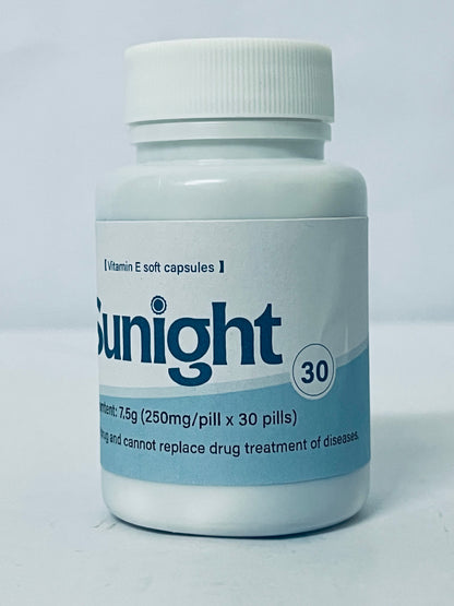 Sunight Vitamin E Soft Capsules - 30 Pills for Immune & Skin Health (Vitamins Category)