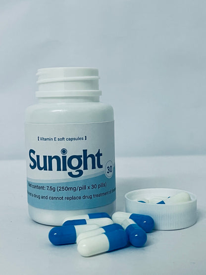 Sunight Vitamin E Soft Capsules - 30 Pills for Immune & Skin Health (Vitamins Category)
